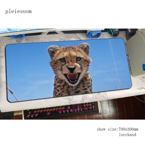 Cheetah mousepad Natural Rubber gaming mouse pad big gamer mat 800x300mm game computer desk padmouse keyboard Kawaii play mats