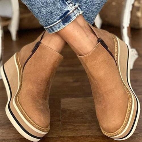 KUIDFAR Women's Wedge Ankle Boots