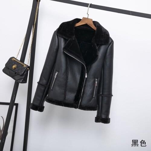 Longqibao Women's Leather Jackets With Fur