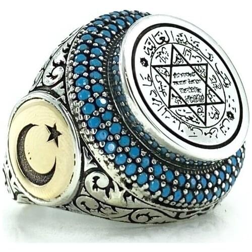 Star of David Solomon Seal Custom Design Sterling Silver Men 'S Ring
