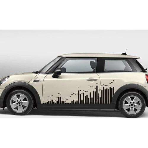Car stickers left and right side body music note graphic Vinyl car decals custom fit for MINI smart helmet