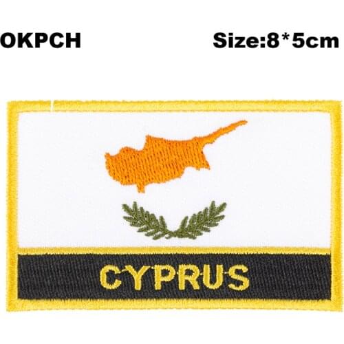 Cyprus Flag patcheswork fabric embroidery patch cutstom DIY stickers on clothing with iron PT0155-R
