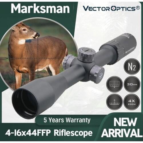 Vector Optics Marksman 4-16x44 FFP Tactical Riflescope 1/10 MIL Rifle Scope 30mm Monotube for Sniper Target Shooting Hunting