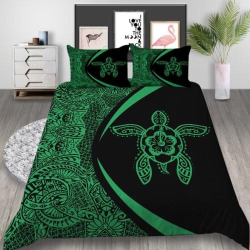 Thumbedding King Size Bedding Set Turtle Mysterious Soft Duvet Cover Green Queen Twin Full Single Double Unique Design Bed Set