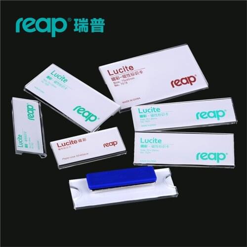Reap 10pcs/1 Lot Acrylic Lucite Magnetic Name Tag Badge Holder Magnet Badges Id Holders Work Employee Card