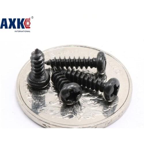 Screws Electronic Phillips Wood 1000pcs M1.2*3/4/5/6 1.2mm Black Head Self-tapping Carbon Steel Pan & Above Lot (1000