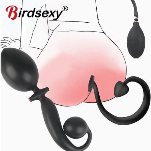 Silicone Inflated Super Big Anal Plug Dildo Pump Butt Plug Anal Dilator Prostate Massage Anus Extender Dilatador Adult Sex Toys