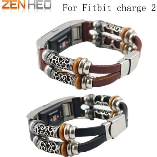 ZENHEO Watch Band Replacement Leather Wristband Band Strap Bracelet For Fitbit charge 2 Strap Watchband High Quality 2018 New