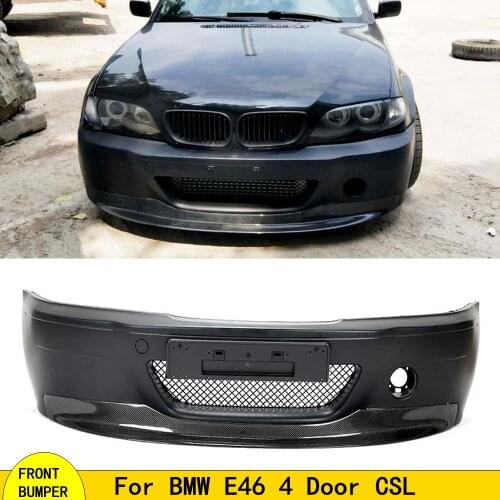 Carbon Fiber+FRP Front Bumper Guard Body Kit For BMW E46 4 Door CSL 1998-2004 Head Bumper Hugger Car Styling