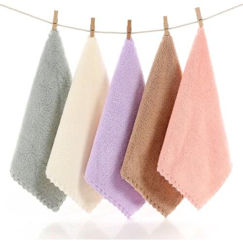 High density Coral Velvet 25*25cm Small Square Towel Hand towel microfiber Child Washcloth 25*50cm