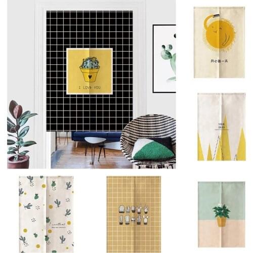 Japanese Half Panel Curtain Toilet Door Curtain Kitchen Bedroom Partition Curtain Blackout Curtain Home Decoration