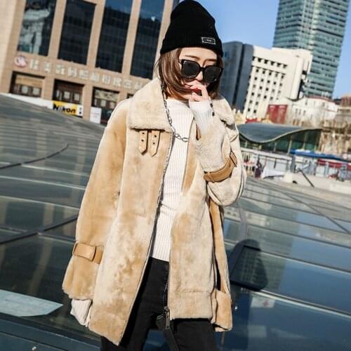 Sheep Real Shearling Fur Winter Coat Women Korean Natural Wool Jacket for Womens Clothing Manteau Femme YY954