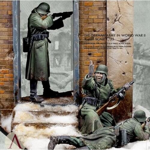 1/35 Resin model kits figure colorless and self-assembled (3 characters) A-497