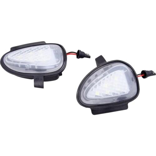 2 Pcs Car LED Under Side Mirror Lamp Puddle Light Super Bright White Lamps For VW Golf 6 MK6 GTI 2008-2014 For Touran 2011-2014