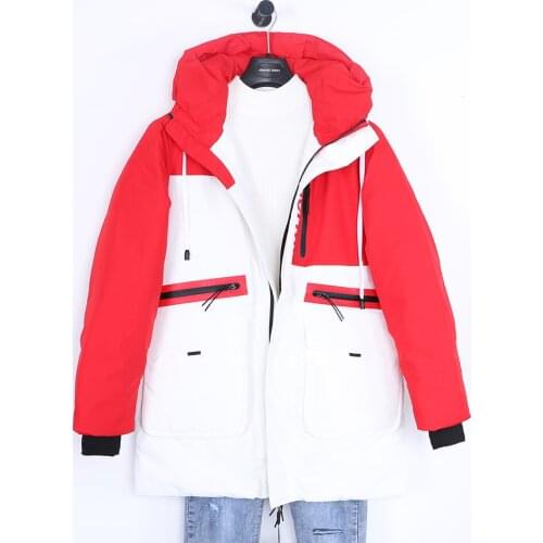 2020 winter womens casual down jacket white duck down hooded jacket long-sleeved warm jacket Parker womens portable down jacke