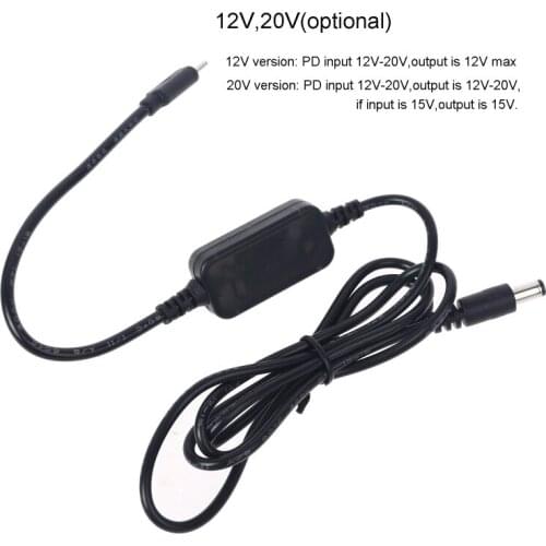 36W USB C PD Type C to 12V 20V 5.5x2.5mm Conveter Adapter Cable Cord Line for Wifi Router LED Light CCTV Camera