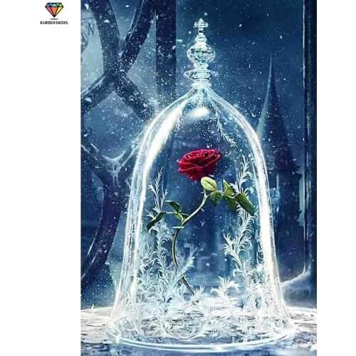 XUEQIXIAOZU DIY 5D Diamond Painting Rose Flower Creat Embroidery Cross Stitch Rhinestone Mosaic Home Decor