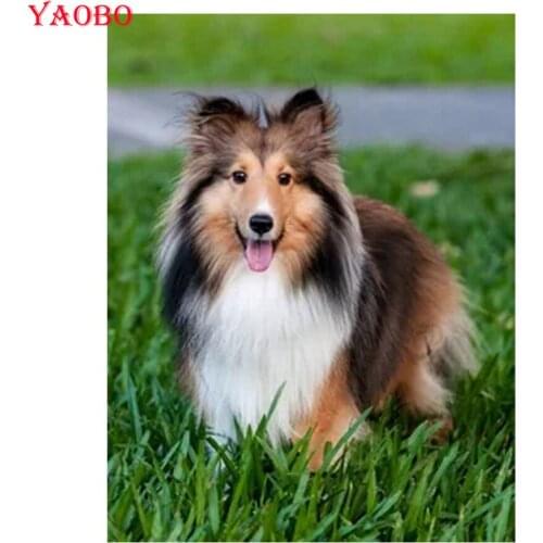 DIY Pet Photo Custom Diamond Painting Sheepdog sheltie dog 5D Full Square Round Diamond Embroidery Diamond Mosaic Cross Stitch