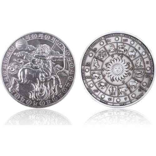 Business Souvenir Gifts Bronze Metal Coin Commemorative Sagittarius Ancent Coin Chinese Charms for Crafting Collectables Coins