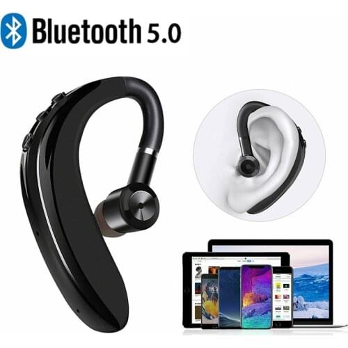 New Business Bluetooth Headset Bluetooth 5.0 Earpiece Handsfree Headphones Mini Wireless Earphone Earbud Earpiece For All phones