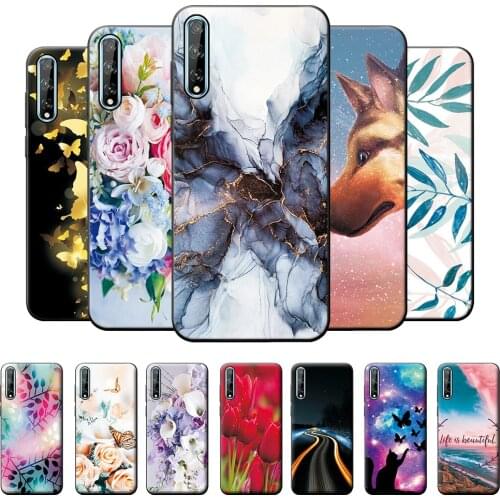 For Huawei Y8P Case Huawei Y8P Bumper 6.3 inch Soft TPU Silicone Cover For Huawei Y8P Cases Marble Back Cover Protective Case