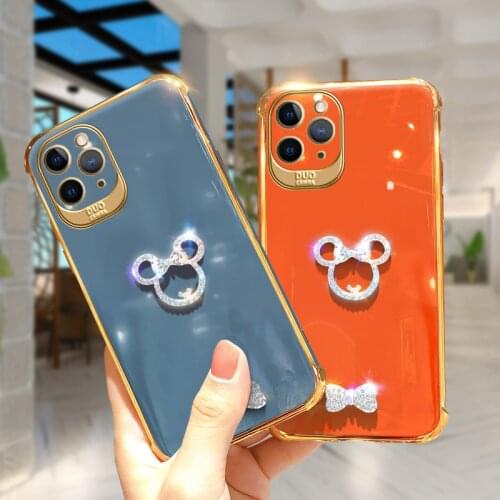 Luxury Electroplating Bling Glitter Diamond Cartoons Case For iPhone 12 11 Pro Max X Xs XR 7 8 Plus SE2020 Soft Silicone Cover