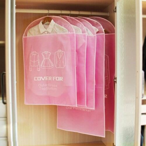 Non-woven Fabric Hanging Dust-proof Clothes Cover Suit Dress Storage Bag Garment Hanging Dustproof Protector Home Coat Organizer