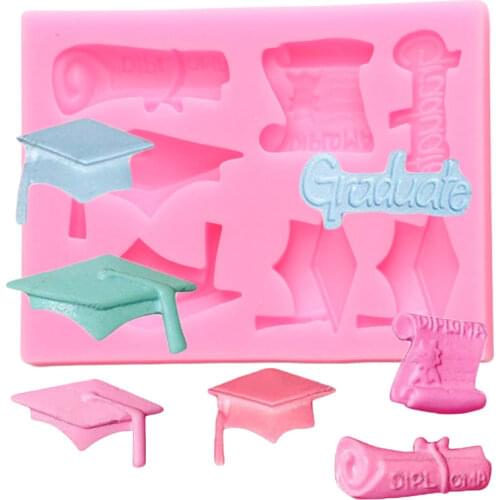 DIY Graduation Hat Silicone Mold Fondant Chocolate Gumpaste Molds Cupcake Topper Cake Decorating Tools Polymer Clay Candy Mould