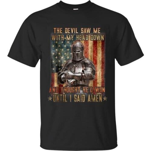 The Devil Saw Me with My Head Down and Thought He'd Won ,Crusader Knights Templar T Shirt