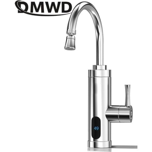 DMWD 3000W instant electric faucet water heater Temperature Display Electric Hot Water Tankless Heating Bathroom Kitchen 220V EU