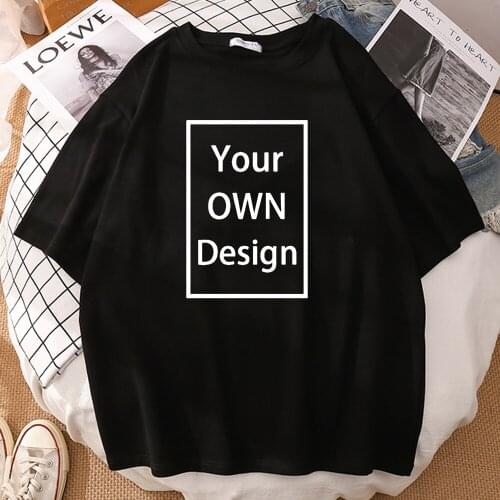 Your OWN Design Brand Logo/Picture Custom Men And Women DIY Cotton T shirt Short Sleeve Casual T-shirt Tops Tee 12 Color Loose