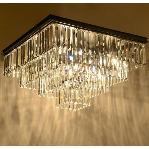 American Style Crystal Pendant Light For Living Room Home Dining Light Lamp Hotel Creative Retro Iron Lamp E14 Led Bulb