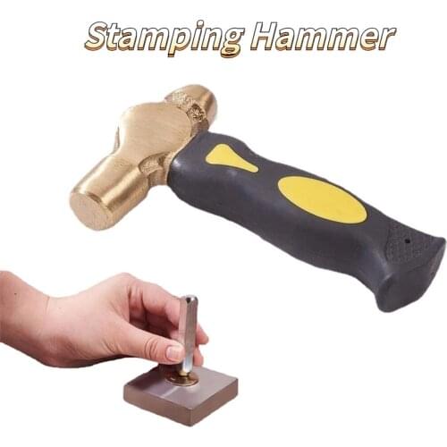 1LB Brass Hammer Beating DIY Jewelry Making and Personalizing Metal Stamping Tools Double-Face Mallet Heads Leather Craft