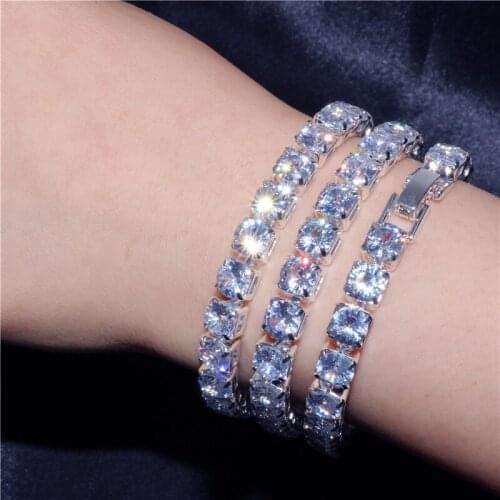 Exquisite Hip Hop Crystal Miami Cuban Link Bracelet Iced Out for Women BlingBling Rhinestone Letter Bracelet Jewlery Accessories