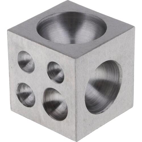 Silver Steel Dapping Block, 50mm Punches Jewelry Doming Tool Square Dapping Block for Shaping Texturizing Jewelry Tool