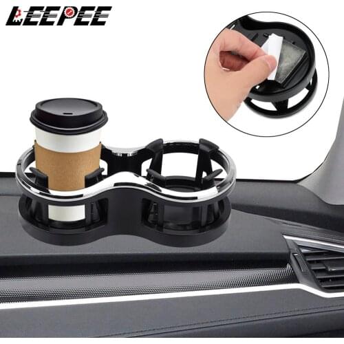 LEEPEE Car Cup Holder Dual Drinking Bottle Holder Tea Cup Stand Bracket Car Mounted Rack Car-styling Glasses Phone Organizer