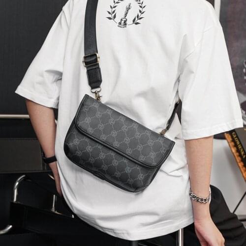 Fashion Mens Chest Bag Man Purses and Handbags Leather Crossbody Messenger Bag for Men 2021 Designer Lattice Shoulder Bag