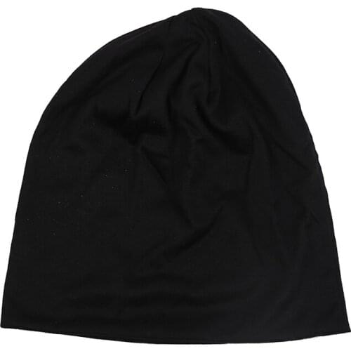 Men Women Beanie Solid Color Hip-hop Slouch Unisex Knitted Cap Hat Black