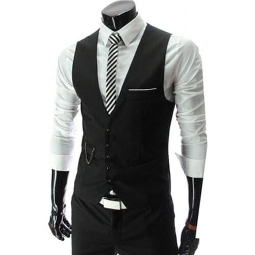 2021 New Fashion Mens Casual Slim Suit Vest Wedding Banquet Gentleman Style Waistcoat
