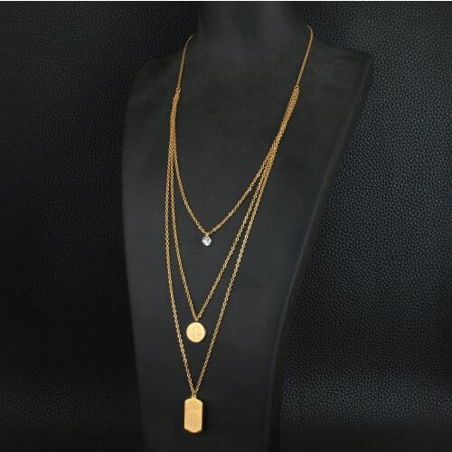 Newest Stainless Steel fashion Heart Jewelry Gold color Necklace And Earrings Sets For Women SEWZAMCA