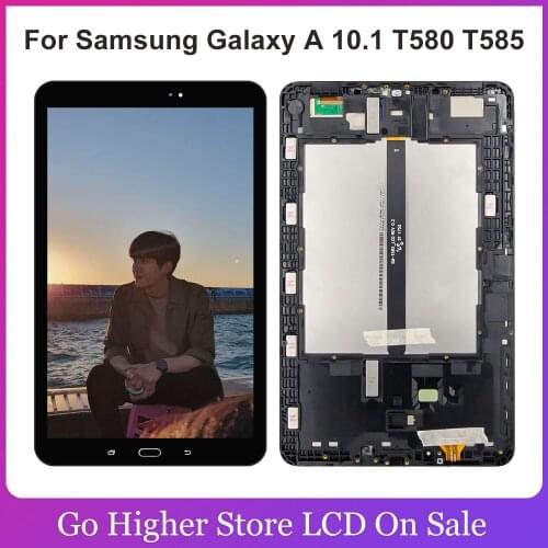New For Samsung Galaxy A 10.1 T580 T585 SM-T585 SM-T580 LCD Display Digitizer Touch Screen Sensor Assembly with Frame