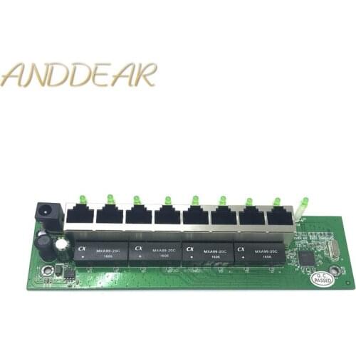 OEM 10 / 100mbps RJ45 8Port Fast Ethernet Switch module Lan Hub US EU Plug 5v Adapter Power Supply Network Switch motherboard