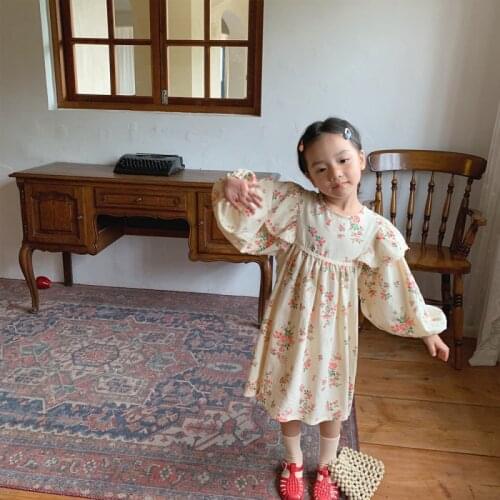 Girl Dress Kids Baby Gown 2021 Printed Spring Autumn Toddler School Uniform Dresses Christmas Cotton Children Clothing