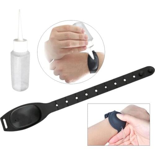Portable Silicone Sanitizer Bracelet Wristband Hand Soap Dispenser Band & Squeeze Bottle Dispensing Wristband Pumps Disinfectant