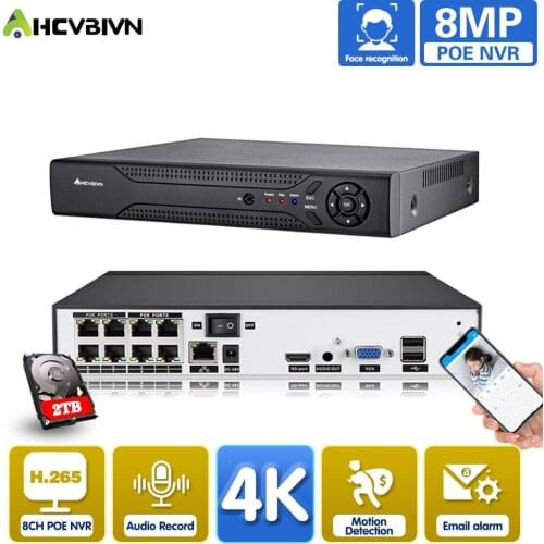 H.265 8ch*5MP 4ch 8ch PoE Network Video Recorder Surveillance PoE NVR 4/8Channel For HD 5MP/1080P IP Camera PoE 802.3af ONVIF