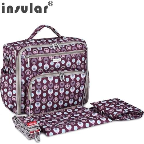Insular Baby Nappy Bags Diaper Bag Mother Shoulder Bag Fashion Maternity Mummy Handbag Waterproof Baby Stroller Bag