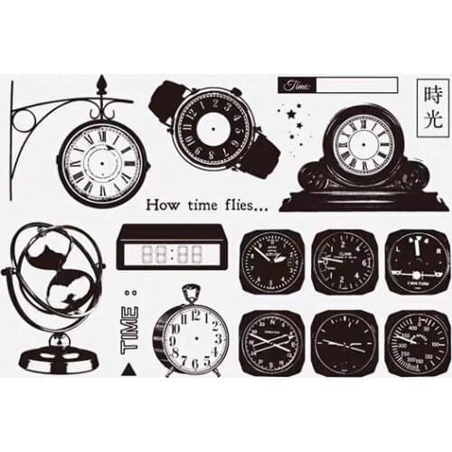 Time stamp Clear Stamp for Scrapbooking Transparent Silicone Rubber DIY Photo Album Decor 1117