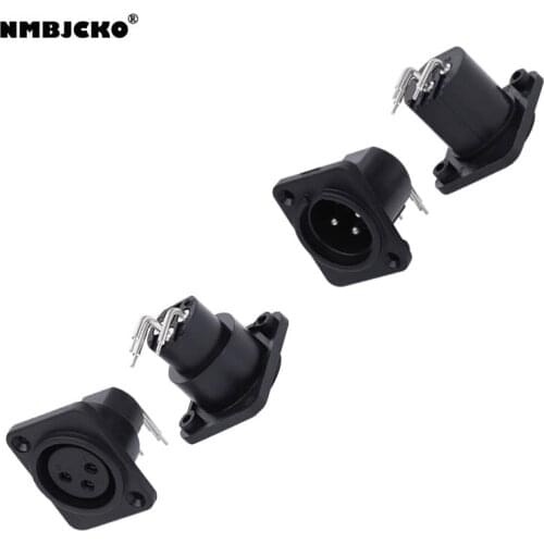 High quality A220221 MODEL 200pcs/lot XLR 3P Female male PC Chassis Panel Mount Socket xlr female male connector with plastic