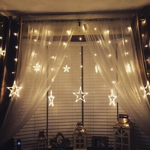 Star light Night light Holiday Lighting LED Fairy Star Curtain String luminarias Garland Decoration Christmas Wedding Light