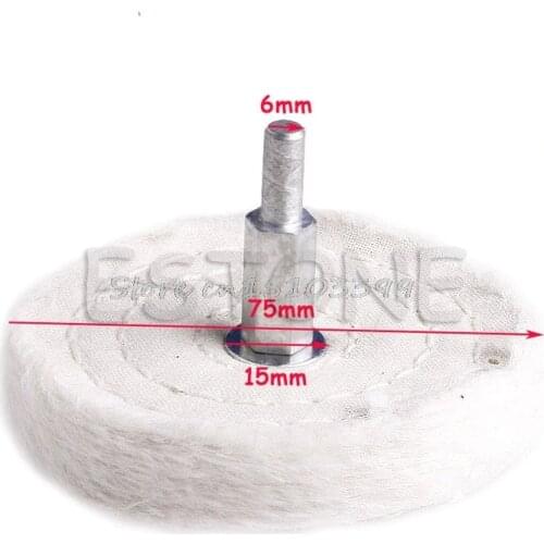 1/4'' Shank 3'' Cloth Polishing Mop Wheel Power Battery Drill Buffing Grinder G08 Whosale&DropShip